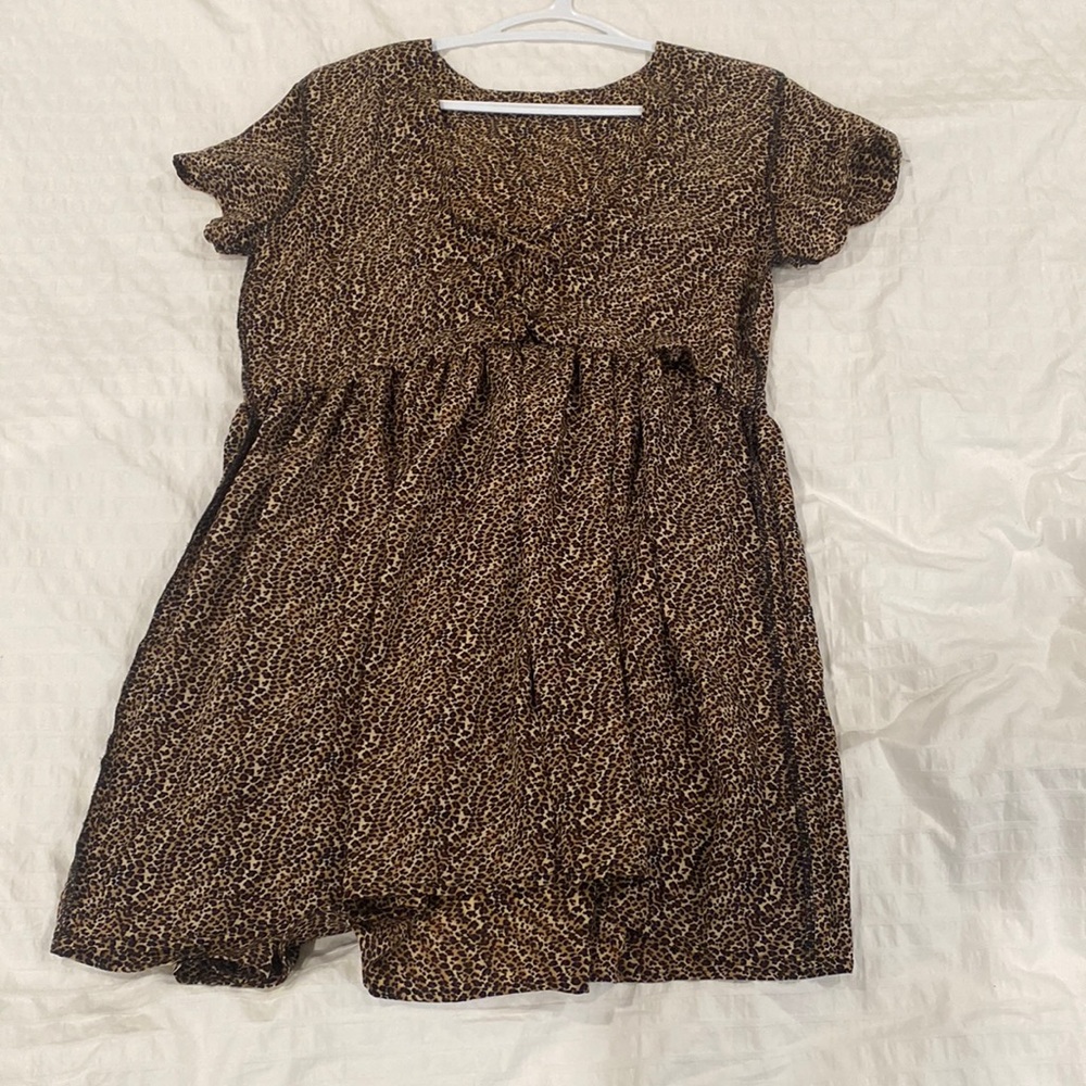 Cheetah print babydoll dress. Size small.